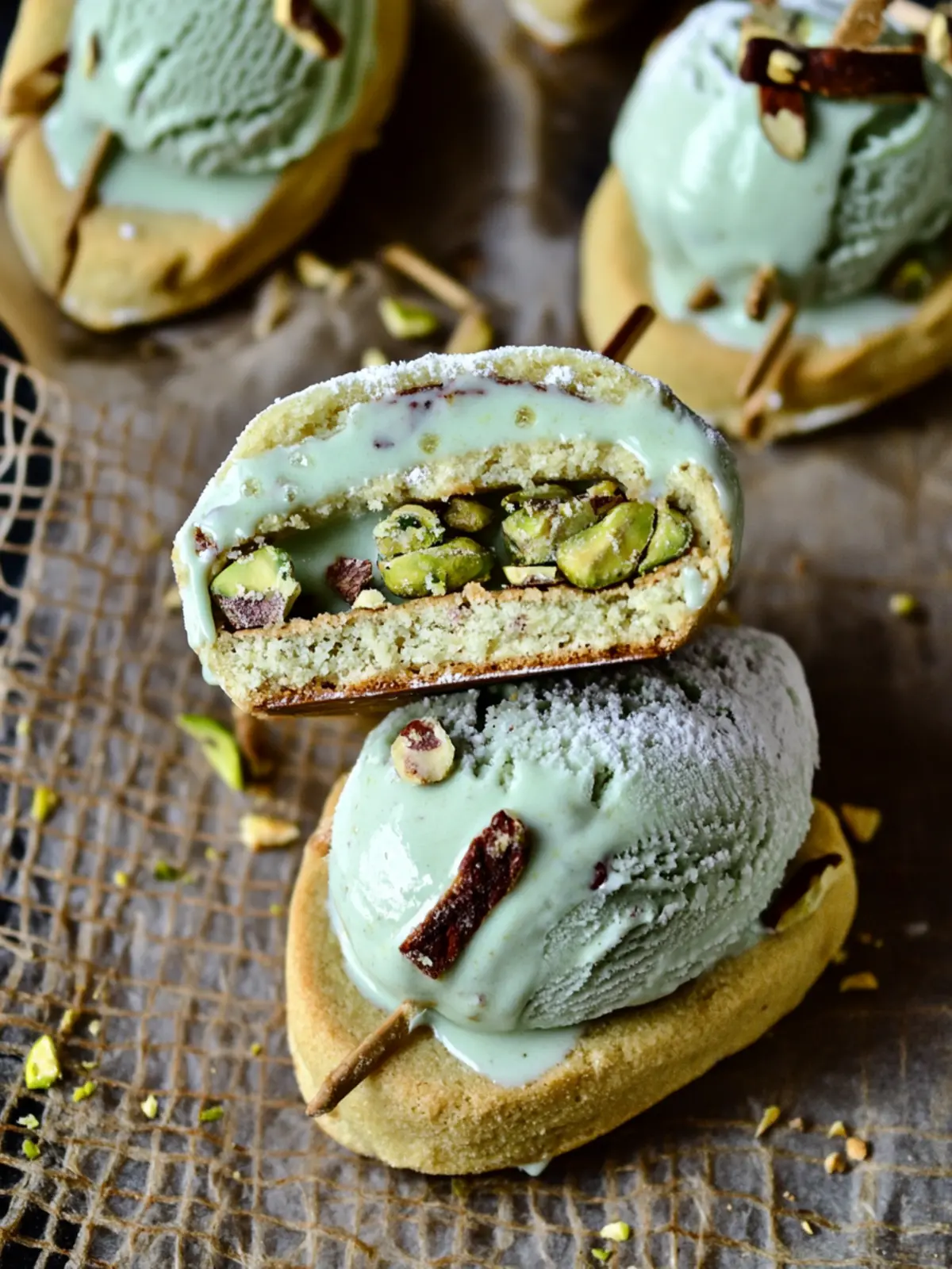 Irresistible Pistachio Cookie Ice Cream Sammies for Summer Bliss 2 Pistachio Cookie Ice Cream Sammies