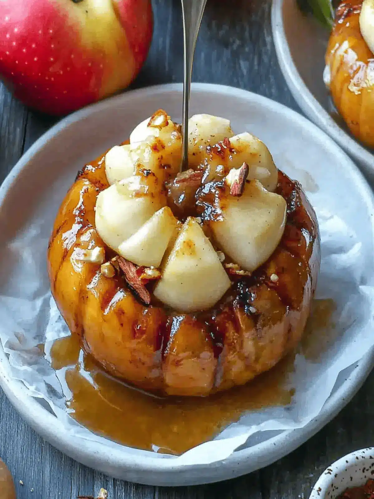 Delicious Bloomin' Grilled Apples with Caramel & Ice Cream 3 Bloomin' Grilled Apples