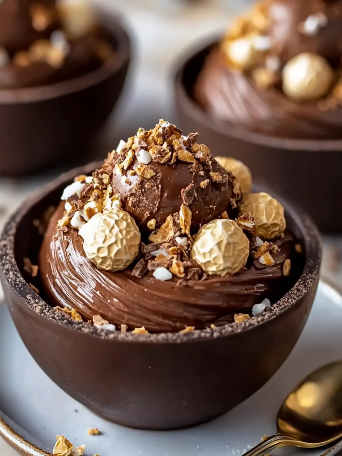 Irresistible Ferrero Rocher Chocolate Mousse Dessert Bowls 2 Ferrero Rocher Chocolate Mousse Dessert Bowls
