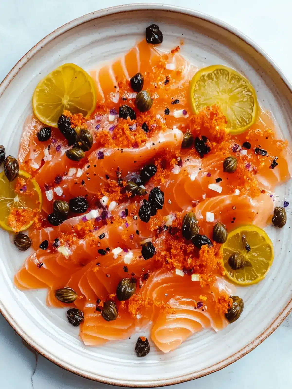 Spicy Salmon Crudo with Fried Capers for a Flavor Treat 4 Spicy Salmon Crudo with Fried Capers
