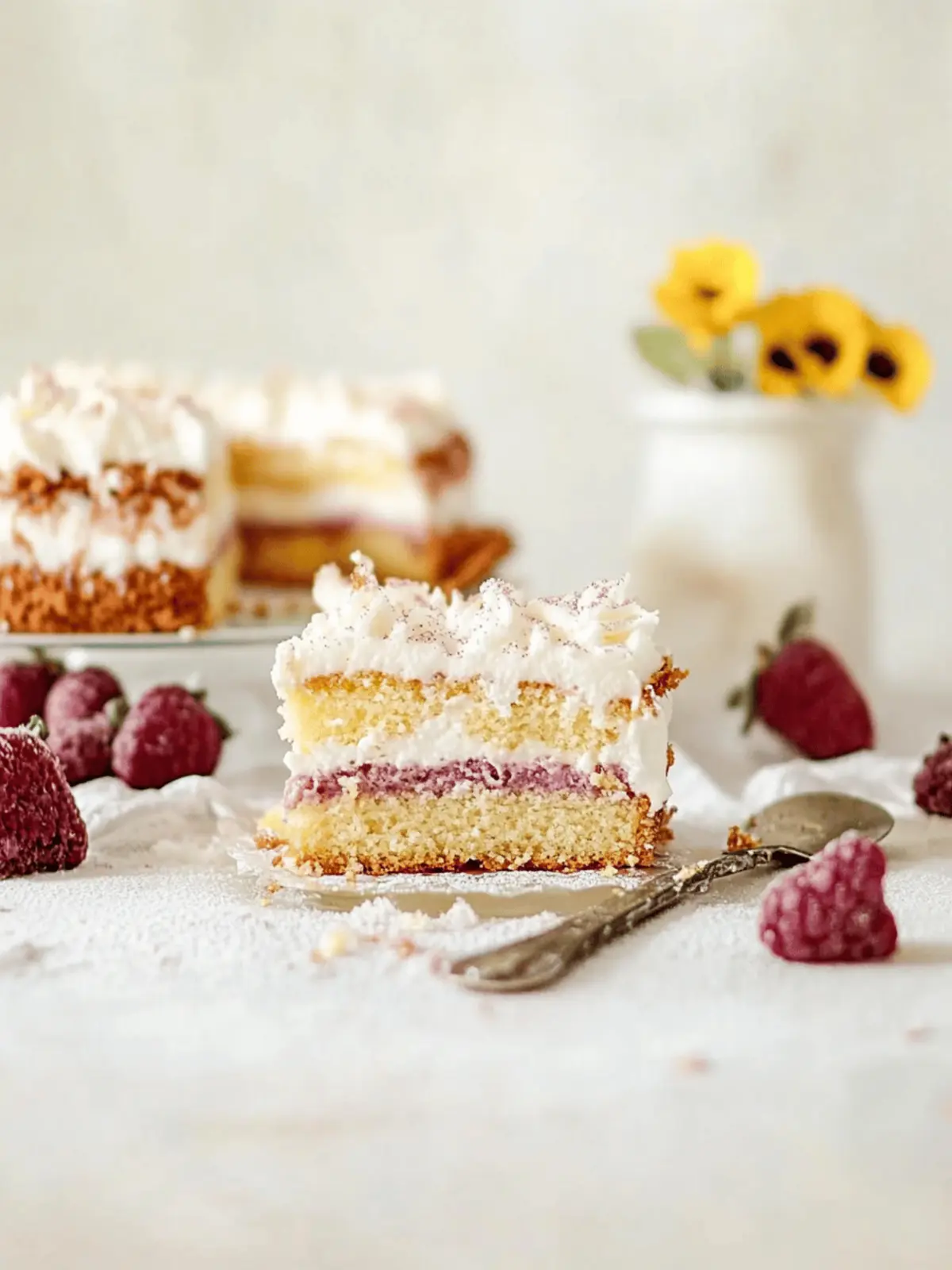 Decadent Louise Cake with Raspberry Jam and Coconut Bliss 4 Louise Cake