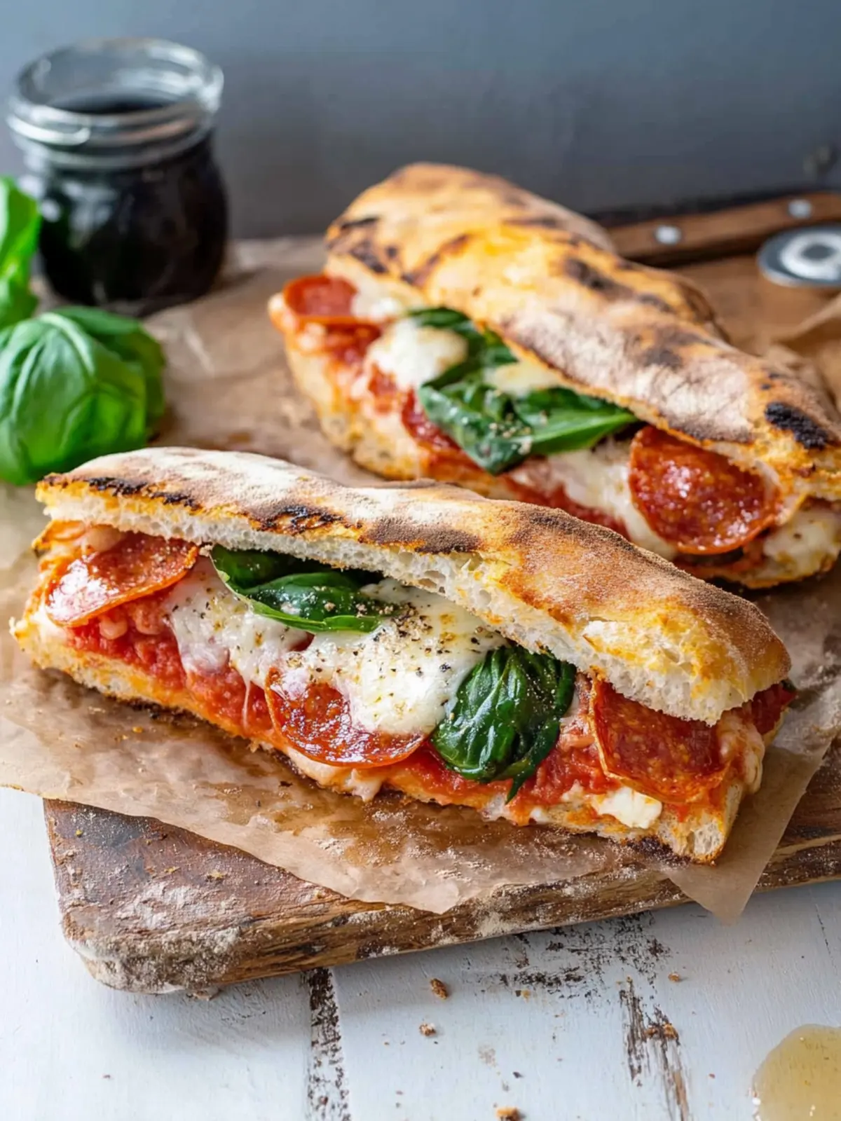 Ultimate Pizza Sandwich with Pesto and Prosciutto Magic 2 Pizza Sandwich
