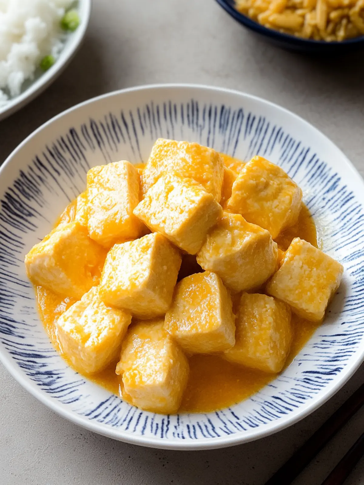 Crispy Silken Tofu with Irresistible Salted Egg Sauce 3 Silken Tofu with Salted Egg Sauce