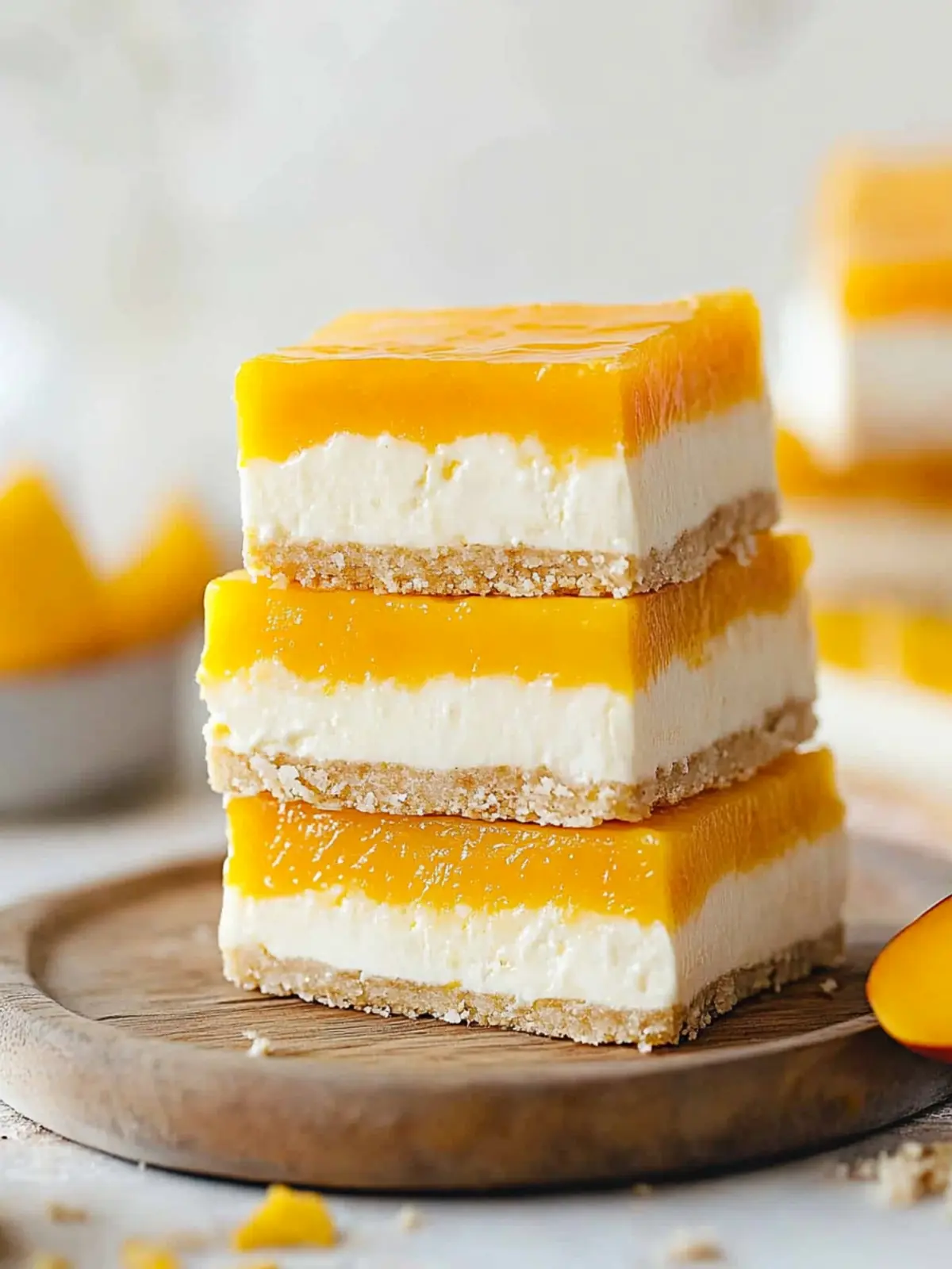 Delight in No-Bake Mango Cheesecake Bars for a Tropical Escape 3 No-Bake Mango Cheesecake Bars