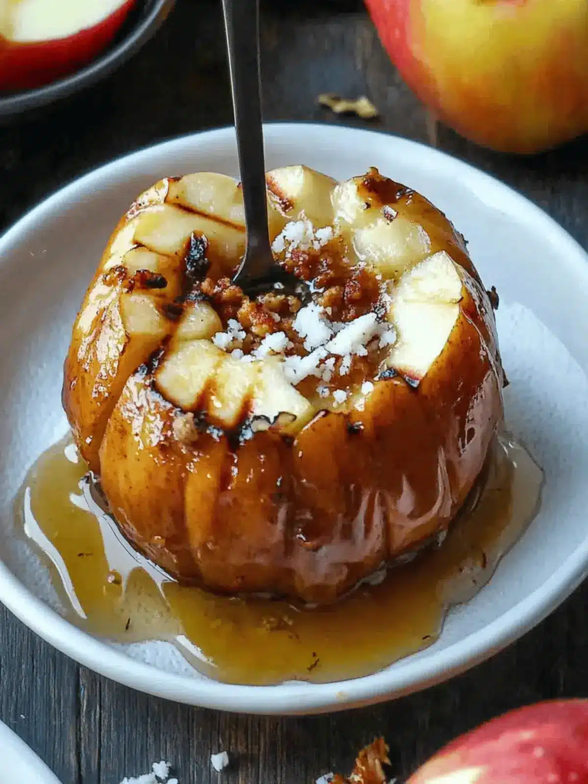 Delicious Bloomin' Grilled Apples with Caramel & Ice Cream 2 Bloomin' Grilled Apples