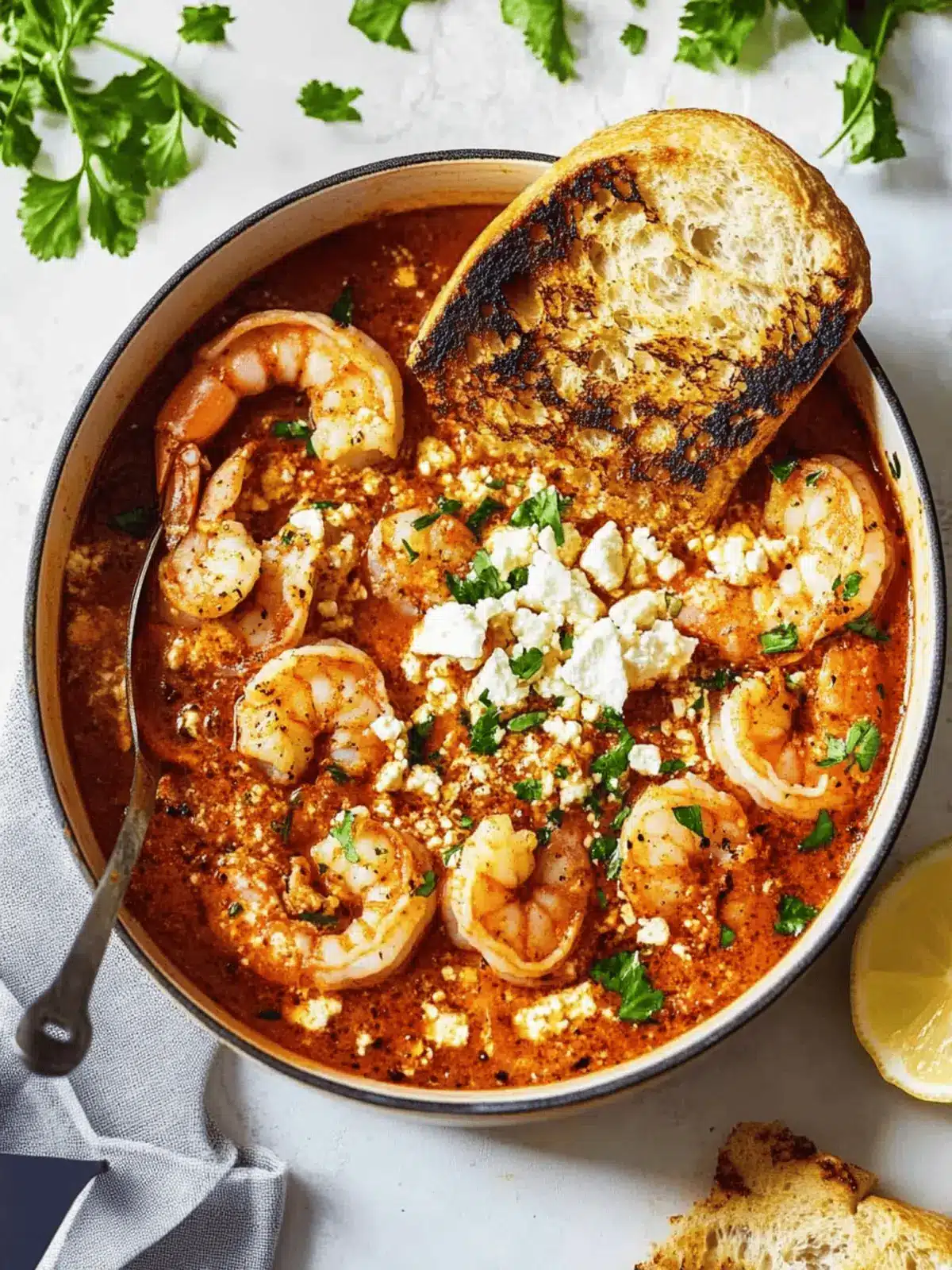 Savory Baked Shrimp with Feta and Grilled Sourdough Bliss 4 Baked Shrimp with Feta and Grilled Sourdough