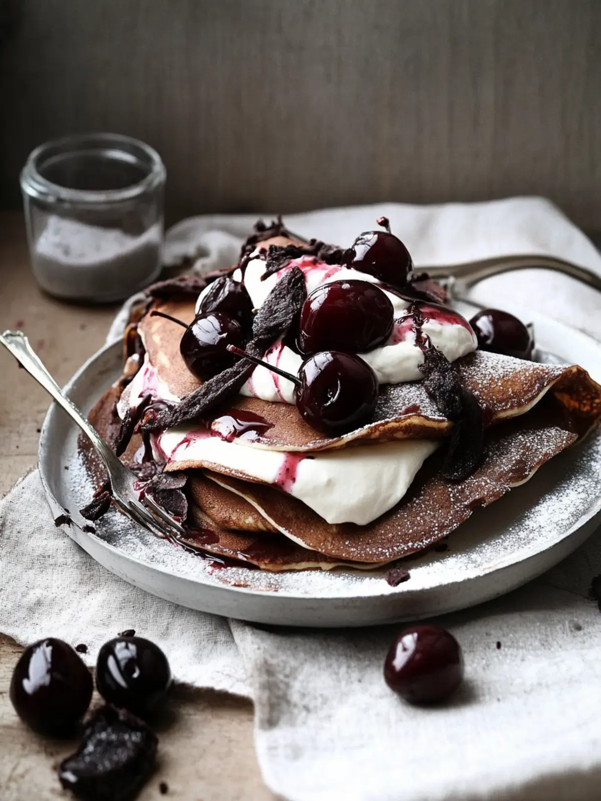 Irresistible Black Forest Crepes with Cherry Delight 2 black forest crepes (chocolate and cherry)