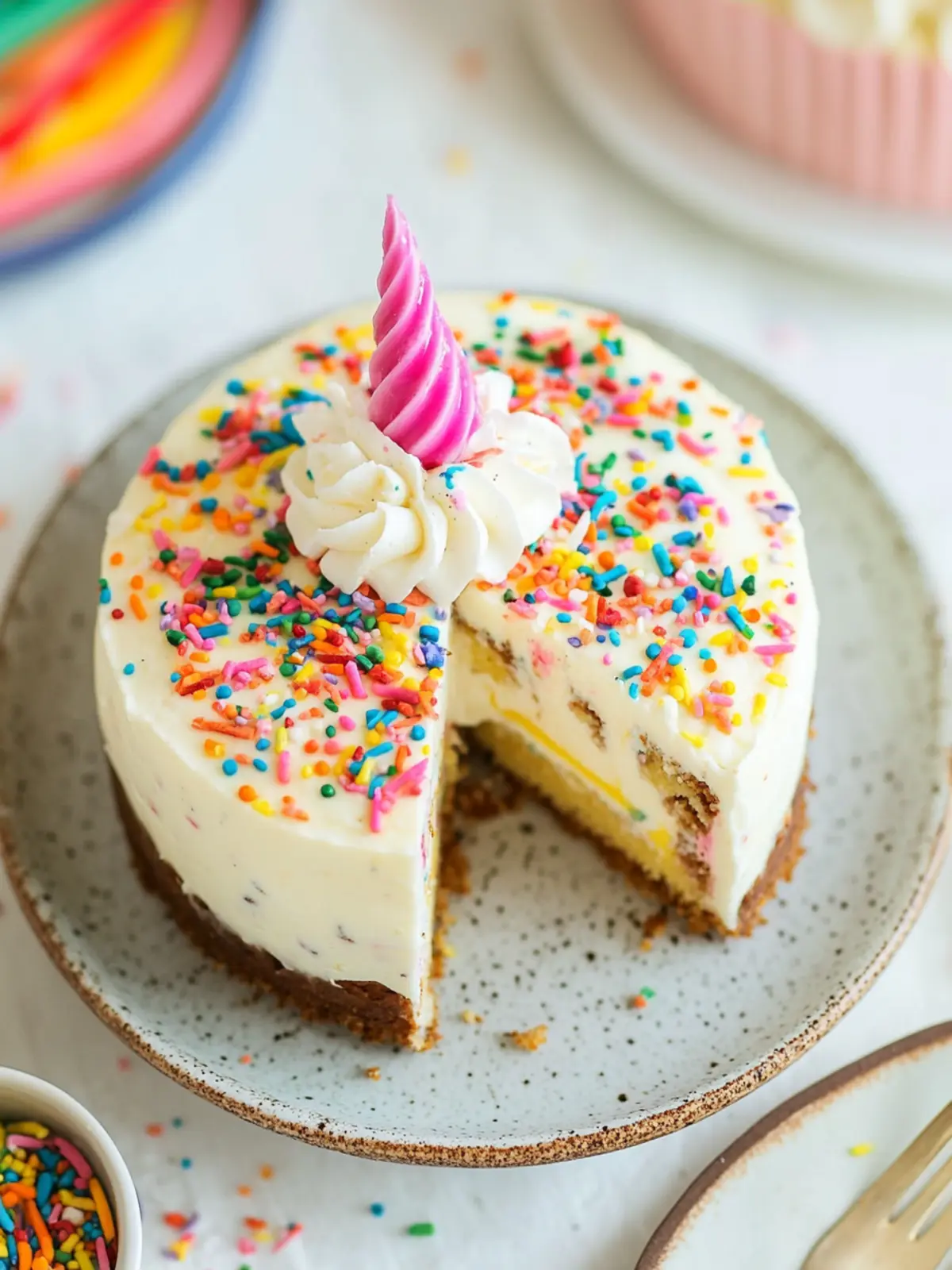 Birthday Cake Cheesecake with Colorful Sprinkles Delight 2 Birthday Cake Cheesecake