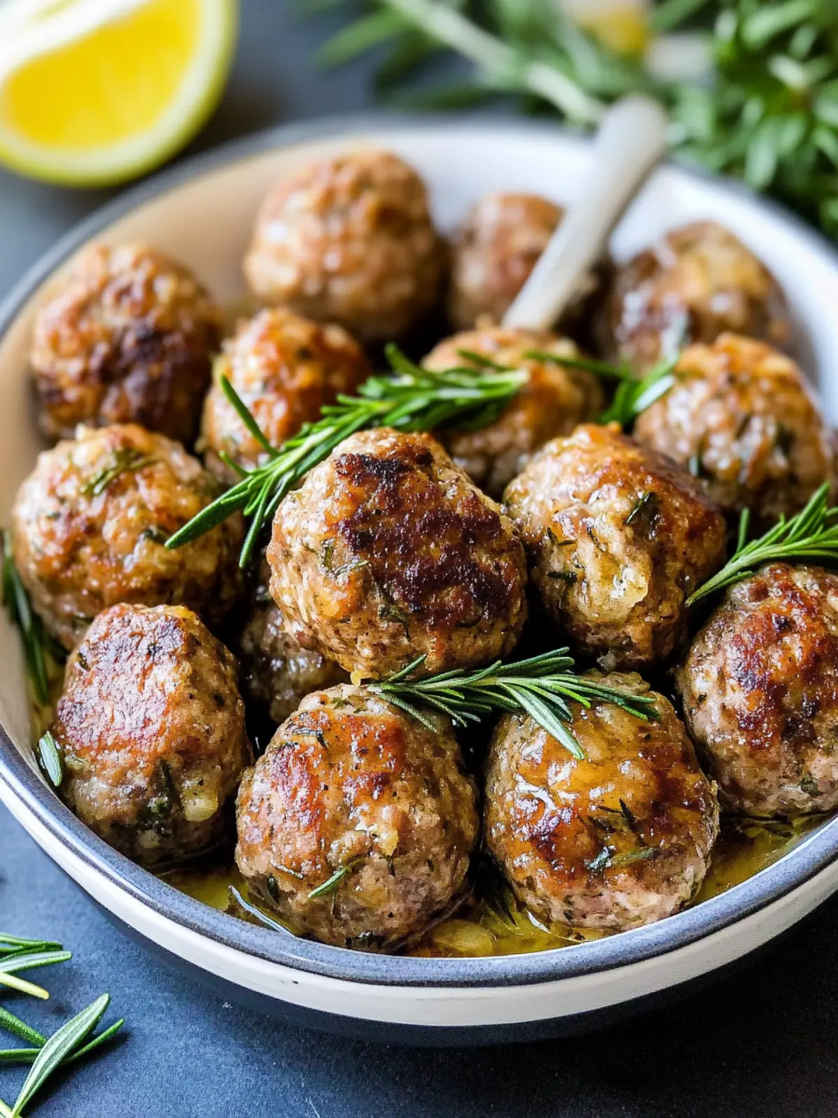Savory Garlic Rosemary Whole30 Meatballs You Must Try! 4 Garlic Rosemary Whole 30 Meatballs