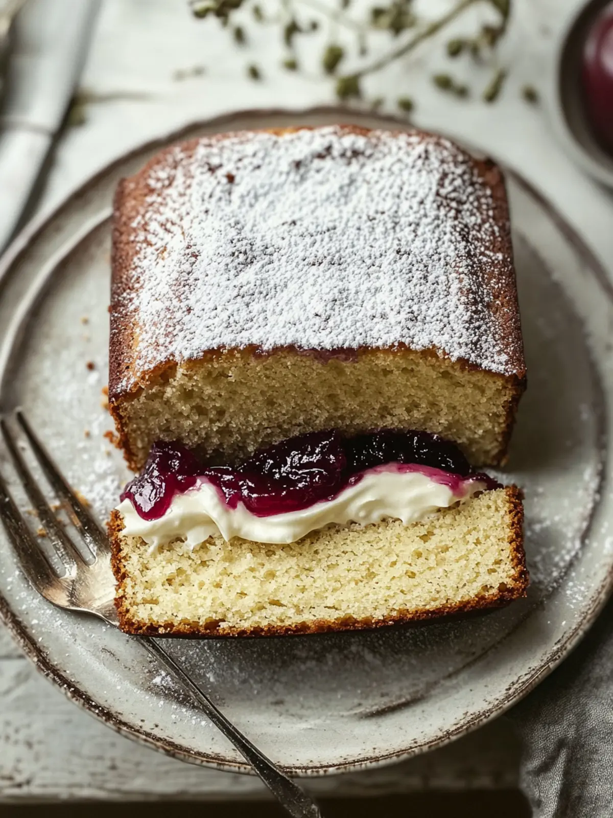 Delightful Cardamom Loaf Cake with Jam & Cream Recipe 4 Cardamom Loaf Cake with Jam & Cream