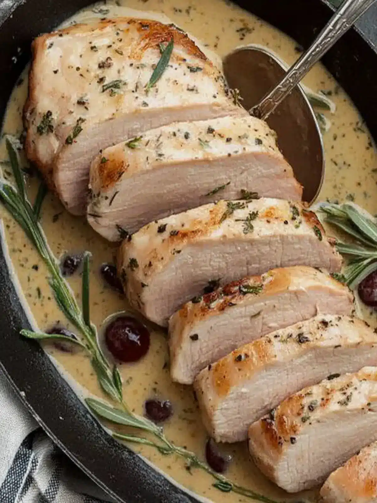 Pork Tenderloin with Red Grapes & Herb Cream Sauce Delight 3 Pork Tenderloin with Red Grapes & Herb Cream Sauce