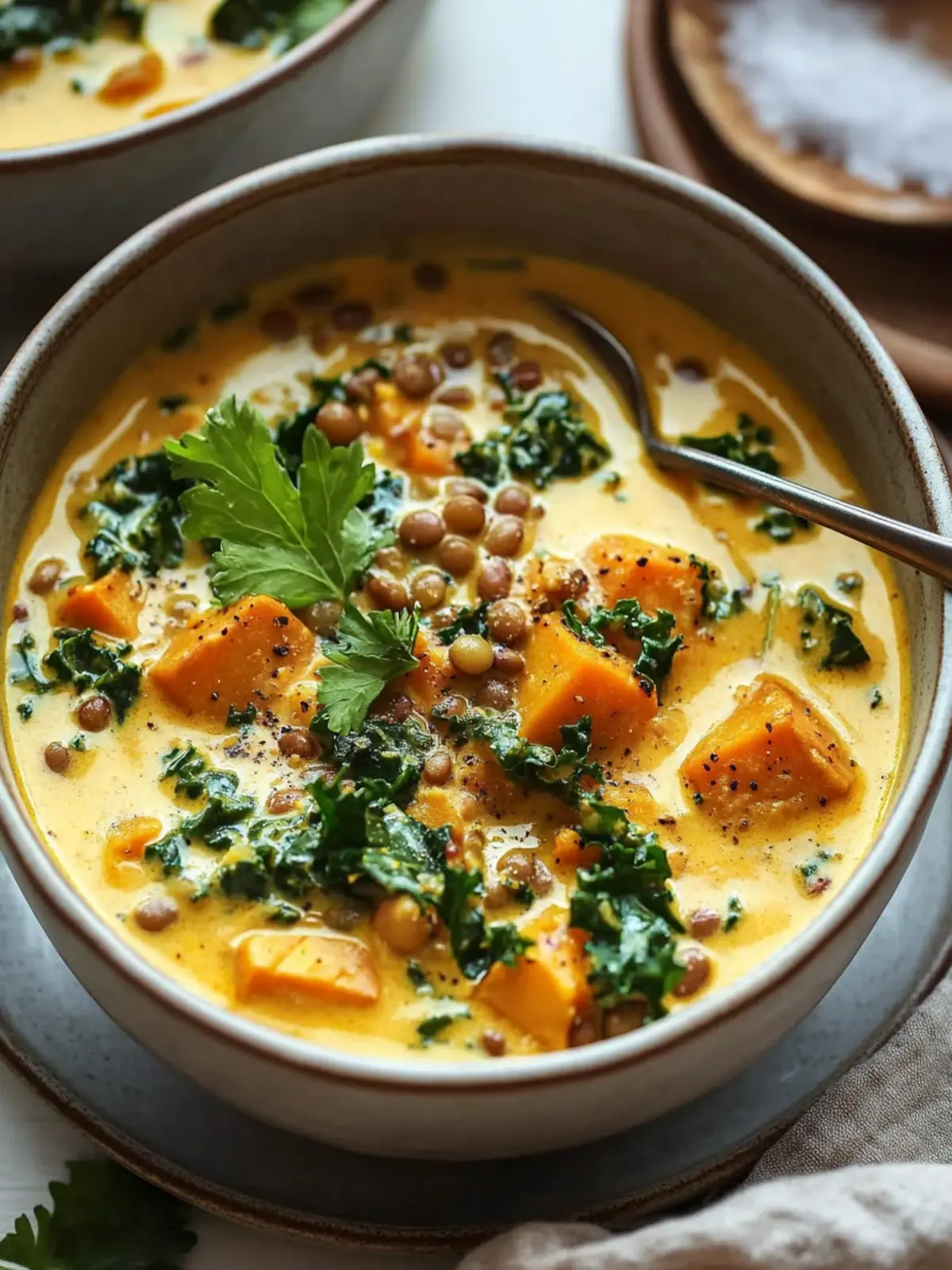 Ginger Sweet Potato Coconut Milk Stew with Lentils & Kale Bliss 2 Ginger Sweet Potato Coconut Milk Stew with Lentils & Kale