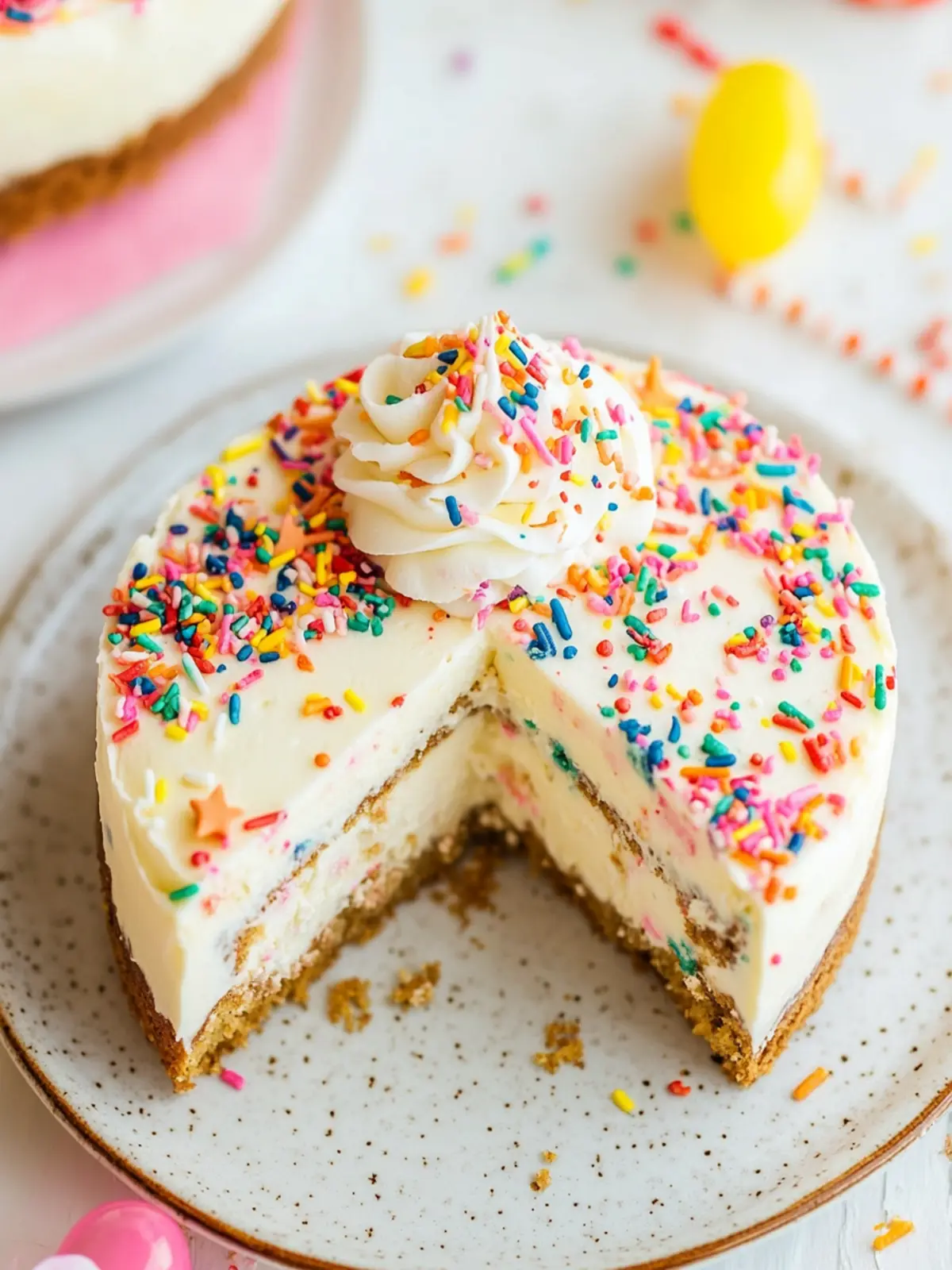 Birthday Cake Cheesecake with Colorful Sprinkles Delight 4 Birthday Cake Cheesecake