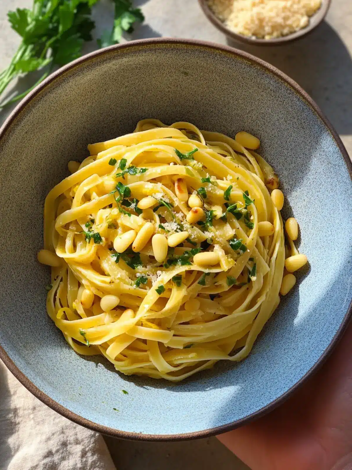Saffron, Garlic, and Pine Nut Pasta for a Cozy Night In 4 Saffron, Garlic, and Pine Nut Pasta