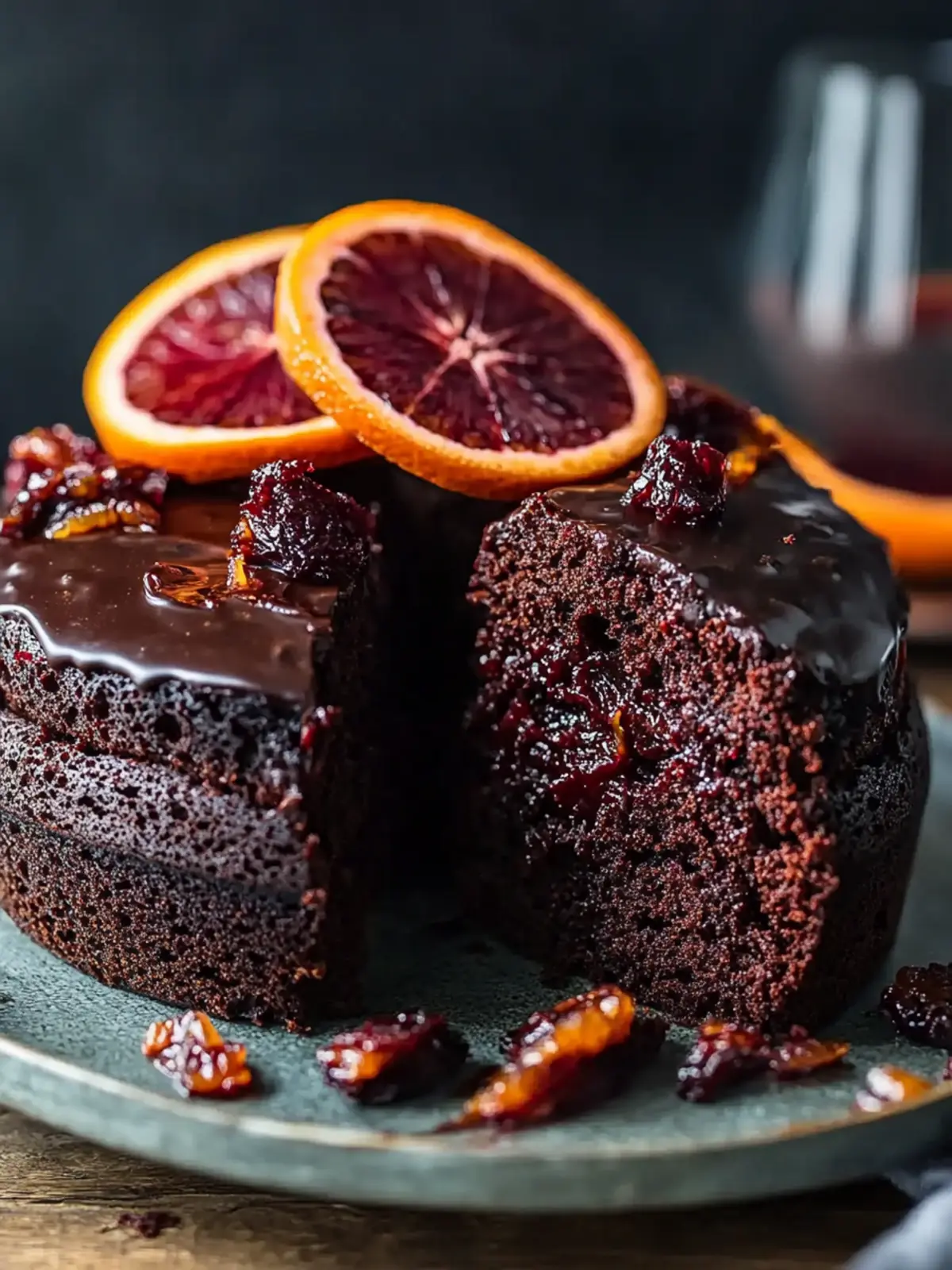 Indulge in French Dark Chocolate Blood Orange Cake Delight 3 French Dark Chocolate Blood Orange Cake