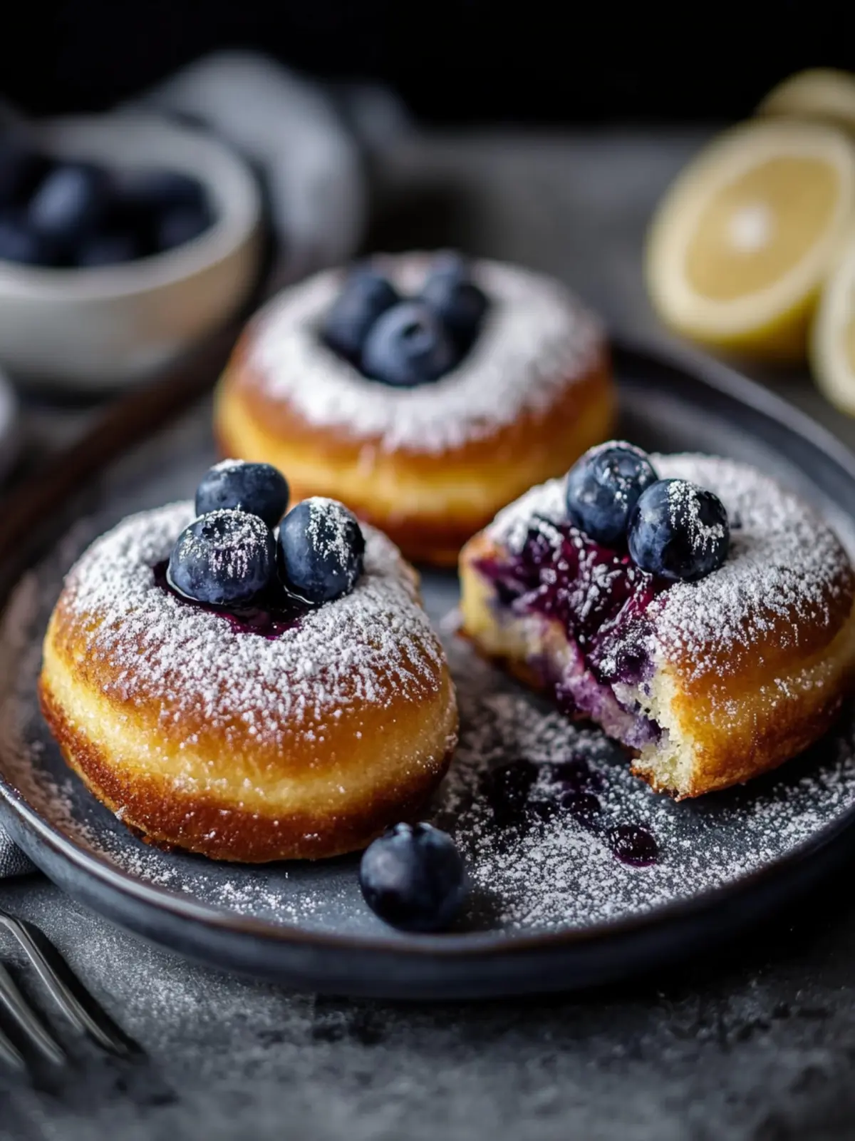 Lemon and Blueberry Crumpet Doughnuts for a Sweet Morning Treat 4 Lemon and blueberry crumpet doughnuts