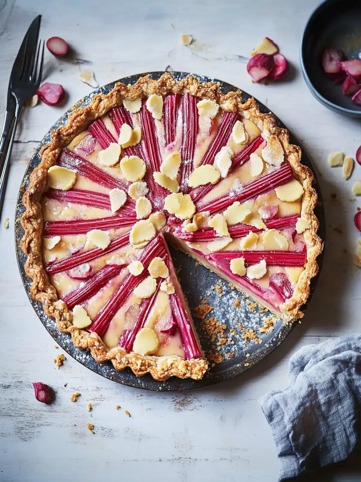 Delicious Rhubarb and Vanilla Bakewell Tart You Can t Resist 3 Rhubarb and vanilla Bakewell tart