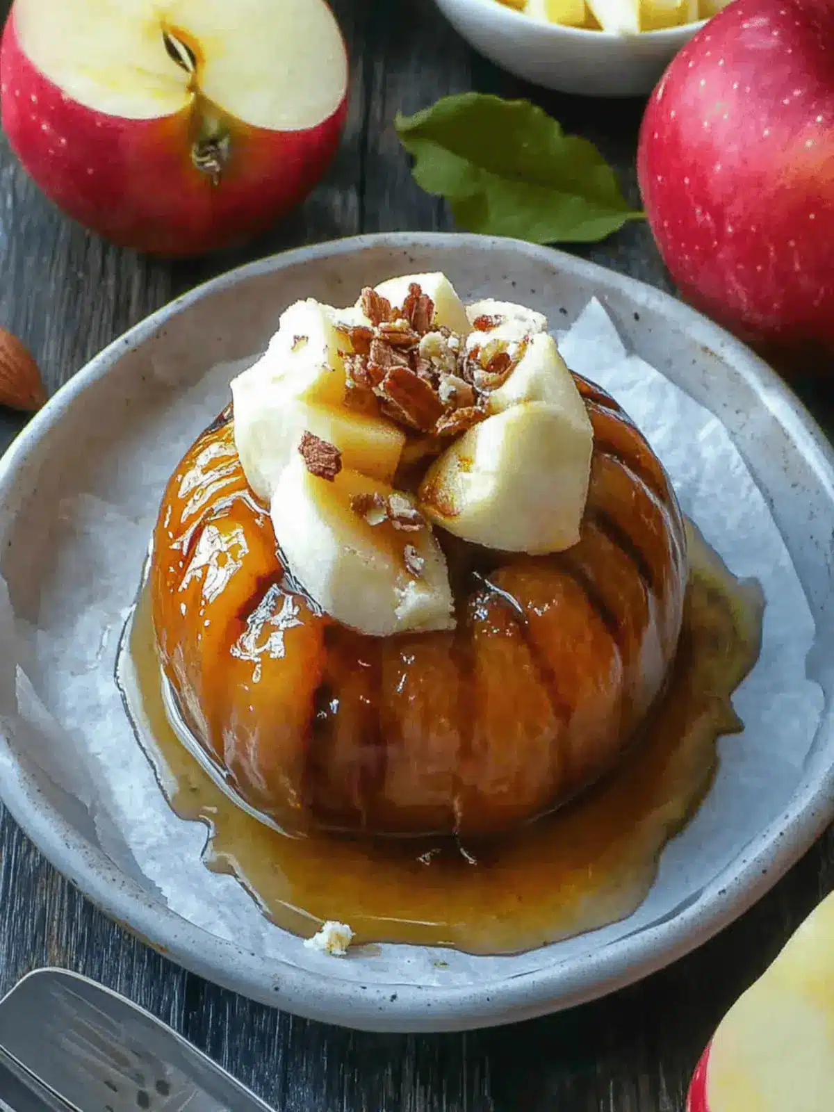 Delicious Bloomin' Grilled Apples with Caramel & Ice Cream 4 Bloomin' Grilled Apples