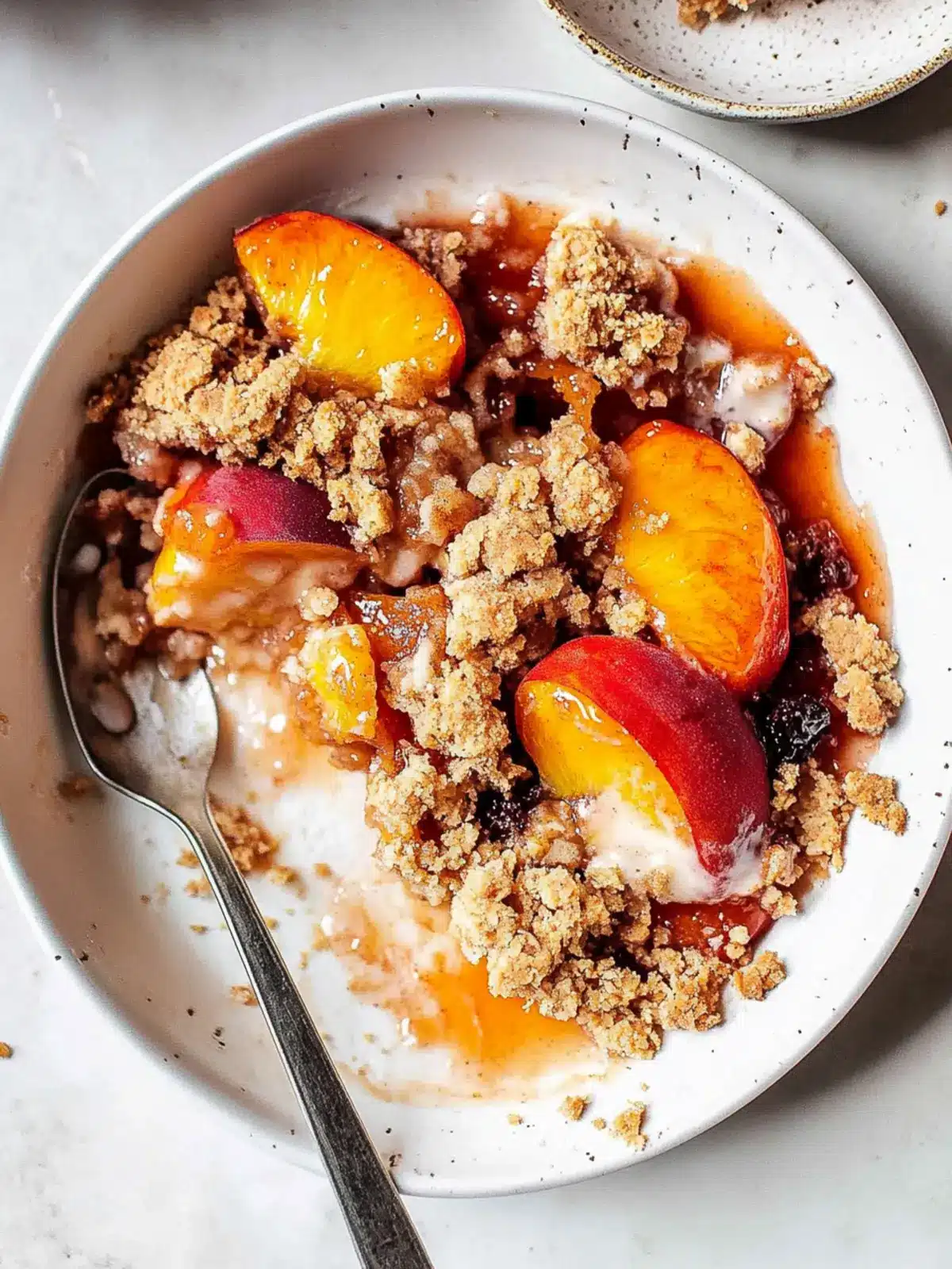 Sweet Fresh Peach Crisp with Gluten-Free Almond Flour Crumble 3 Fresh Peach Crisp with Gluten-Free Almond Flour Crumble