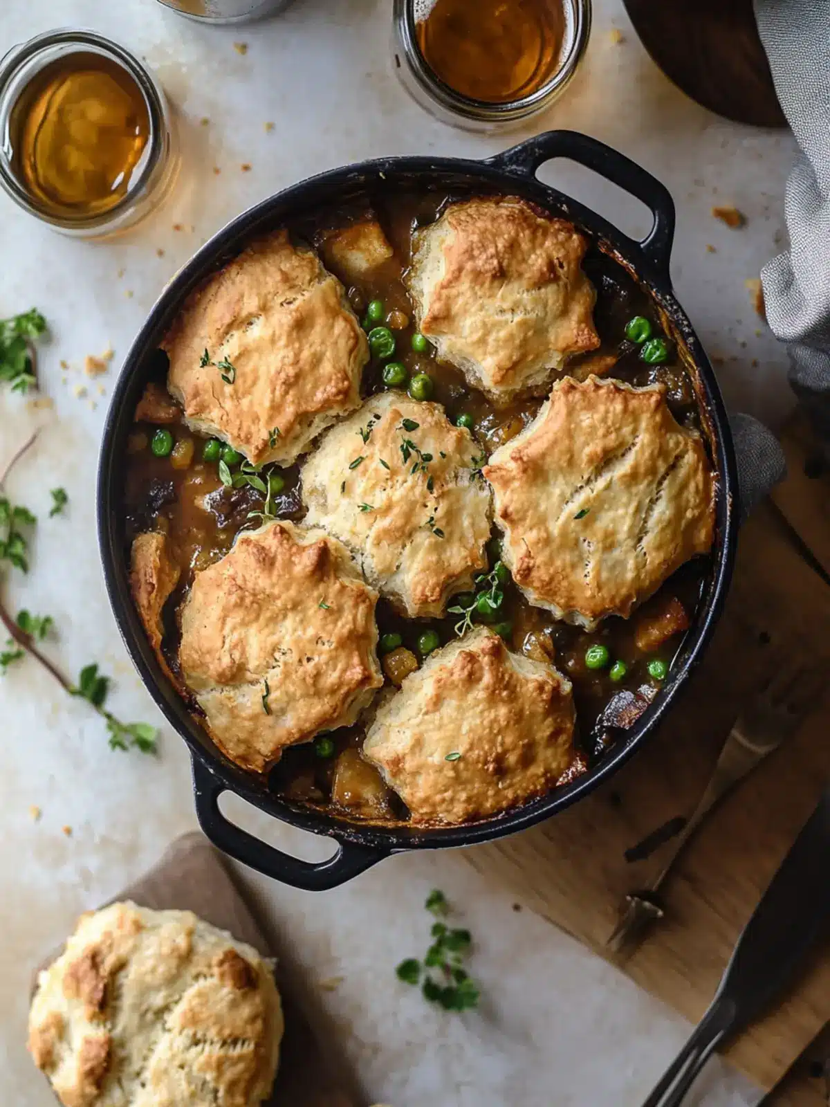 Decadent Guinness Pot Pie with Beer Bread Biscuits Bliss 2 Guinness Pot Pie with Beer Bread Biscuits