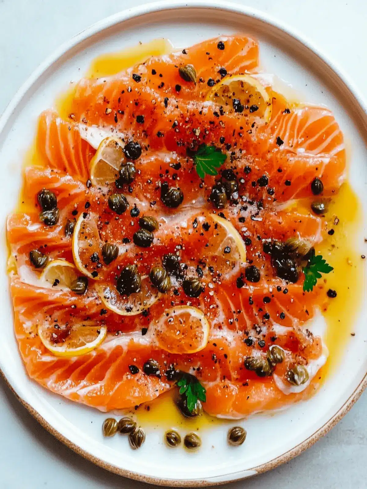 Spicy Salmon Crudo with Fried Capers for a Flavor Treat 3 Spicy Salmon Crudo with Fried Capers